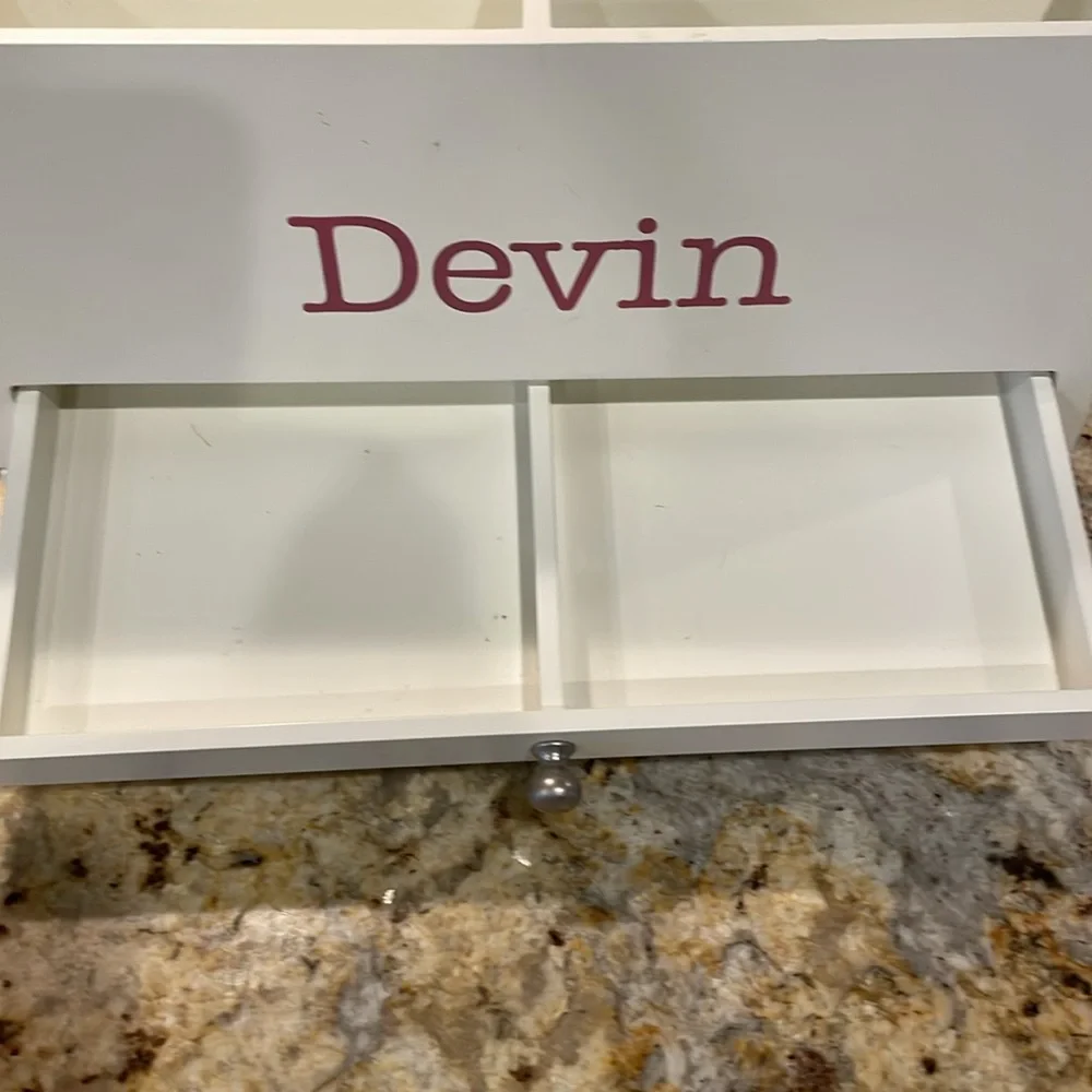 Pottery Barn Beauty Station Organizer with Build-in Electric Extension.